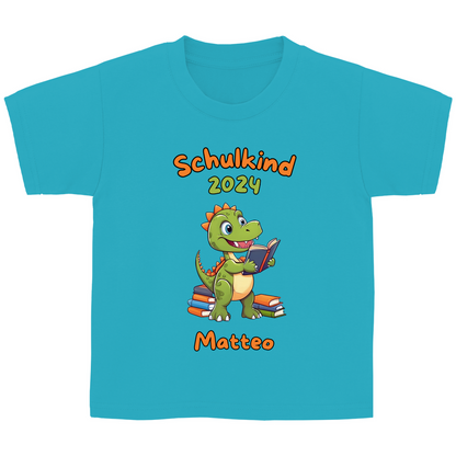 T-Shirt Schulanfang personalisiert Dinosaurier Junge Geschenk Einschulung Schultüte