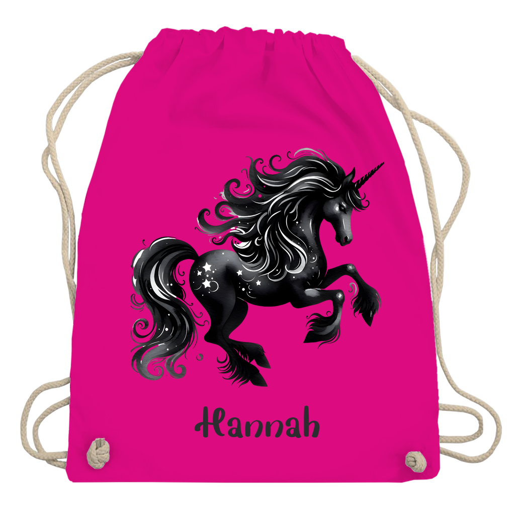 Turnbeutel Einhorn personalisiert mit Wunschname Geschenk Geburtstag