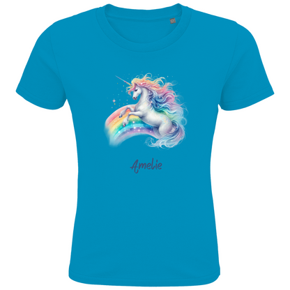 Kids Premium Bio T-Shirt Einhorn personalisiert mit Wunschname Geschenk Geburtstag