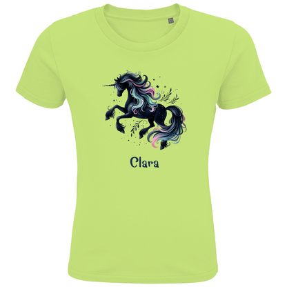 Kids Premium Bio T-Shirt Einhorn personalisiert mit Wunschname Geschenk Geburtstag