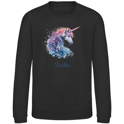 Kinder Sweatshirt Einhorn personalisiert mit Wunschname Geschenk Geburtstag