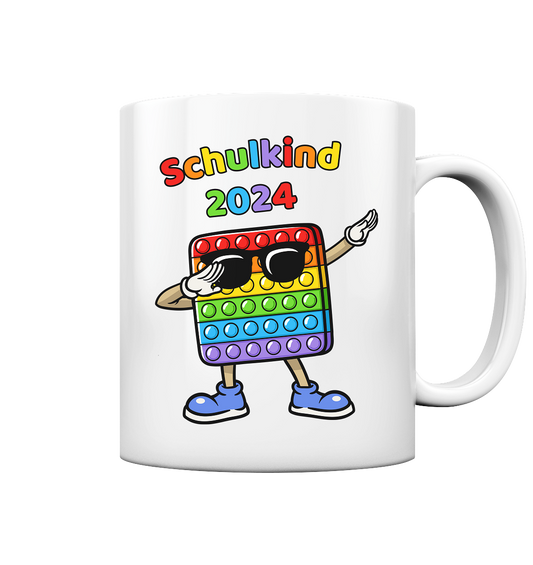 Tasse Schulanfang Pop it Schulkind 2024 Einschulung Junge Mädchen Tasse weiß