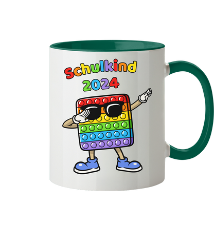 Tasse Schulanfang Pop it Schulkind 2024 Einschulung Junge Mädchen zweifarbig