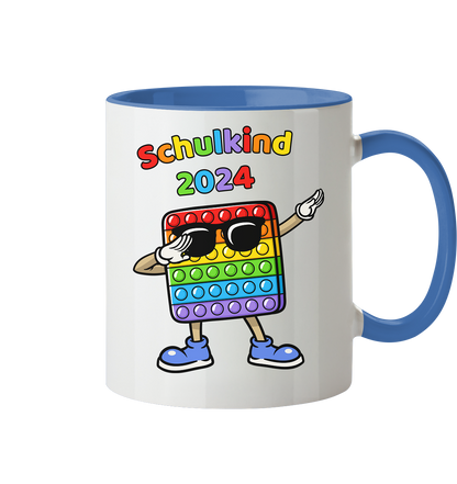 Tasse Schulanfang Pop it Schulkind 2024 Einschulung Junge Mädchen zweifarbig