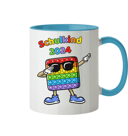 Tasse Schulanfang Pop it Schulkind 2024 Einschulung Junge Mädchen zweifarbig