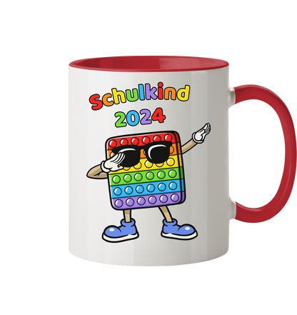Tasse Schulanfang Pop it Schulkind 2024 Einschulung Junge Mädchen zweifarbig