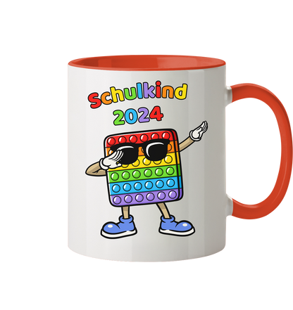 Tasse Schulanfang Pop it Schulkind 2024 Einschulung Junge Mädchen zweifarbig