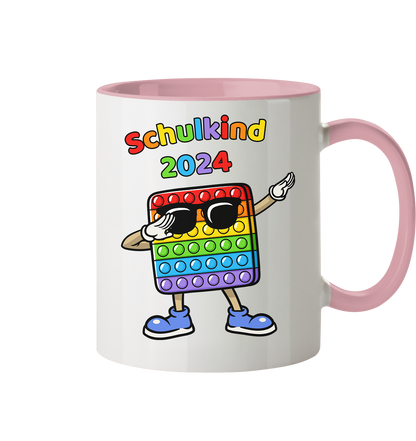 Tasse Schulanfang Pop it Schulkind 2024 Einschulung Junge Mädchen zweifarbig