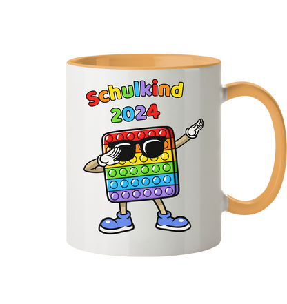 Tasse Schulanfang Pop it Schulkind 2024 Einschulung Junge Mädchen zweifarbig