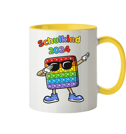 Tasse Schulanfang Pop it Schulkind 2024 Einschulung Junge Mädchen zweifarbig